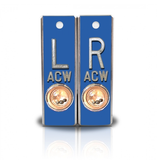 Aluminum Position Indicator X Ray Markers- Azure Blue Solid Color